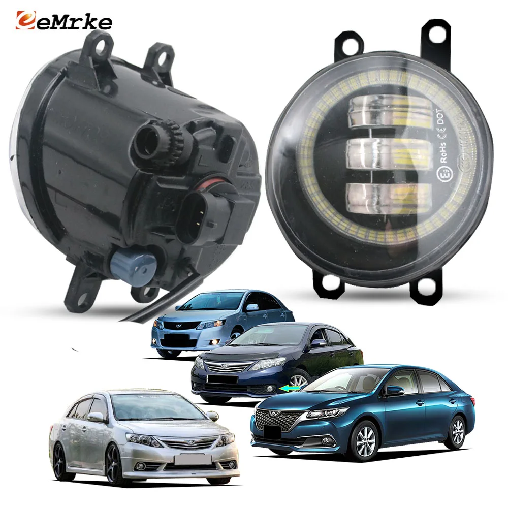 Светодиодные противотуманные фары автомобиля PTF для Toyota Allion II T260/T265 2008-2021 с линзой проектора Angel Eye DRL Ring Дневные ходовые огни