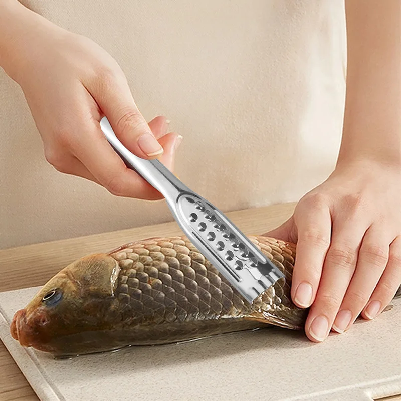 Ergonomic Hand Fish Scale Scraper Tool Efficient Fast Descale Gadget Safe Convenient Utensil for Daily Fish Processing Job