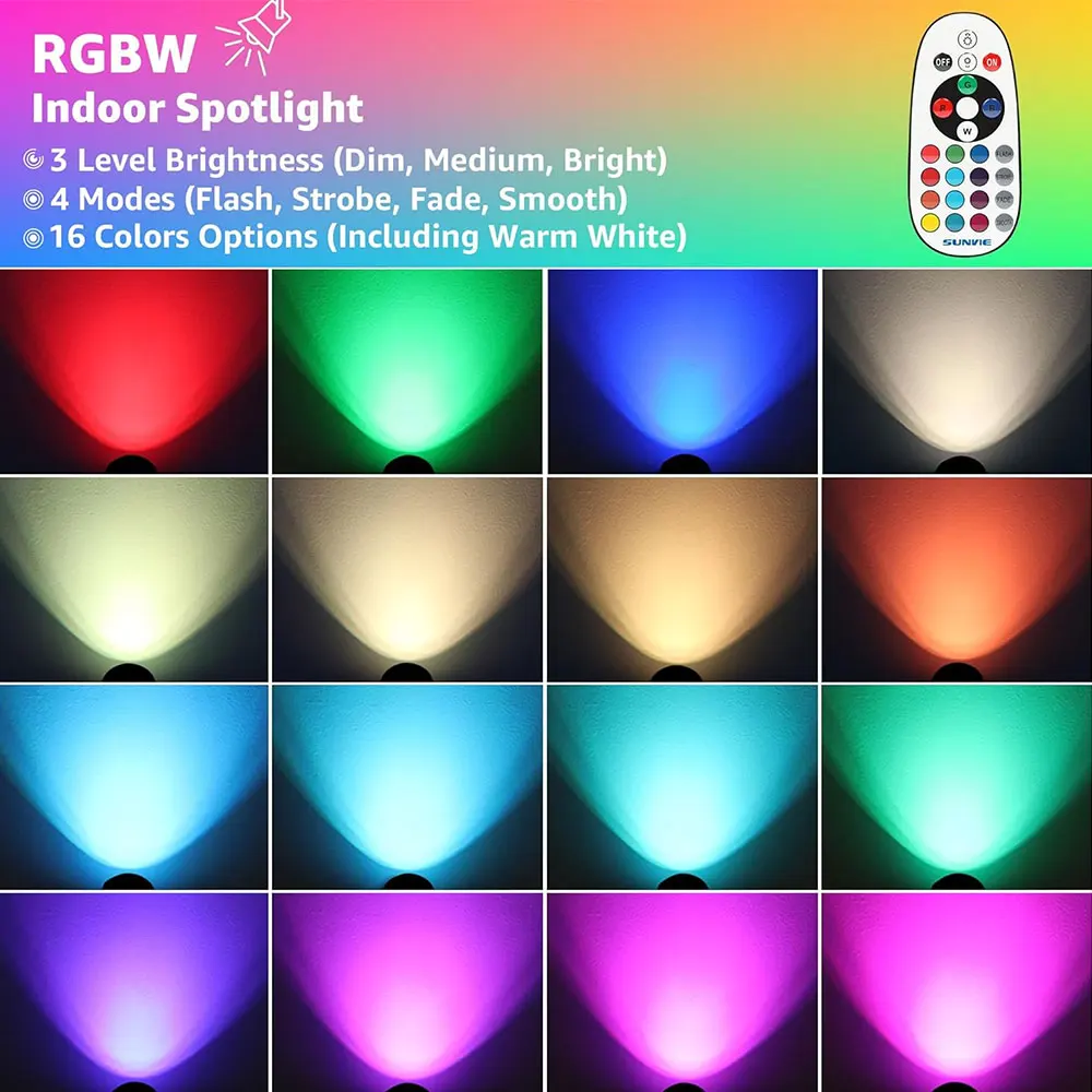 Remote Control Ground Plug Lawn Spotlight 16 RGBW Colors Spotlights IP65 Outdoor Waterproof Landscape Lighting Garden Decor