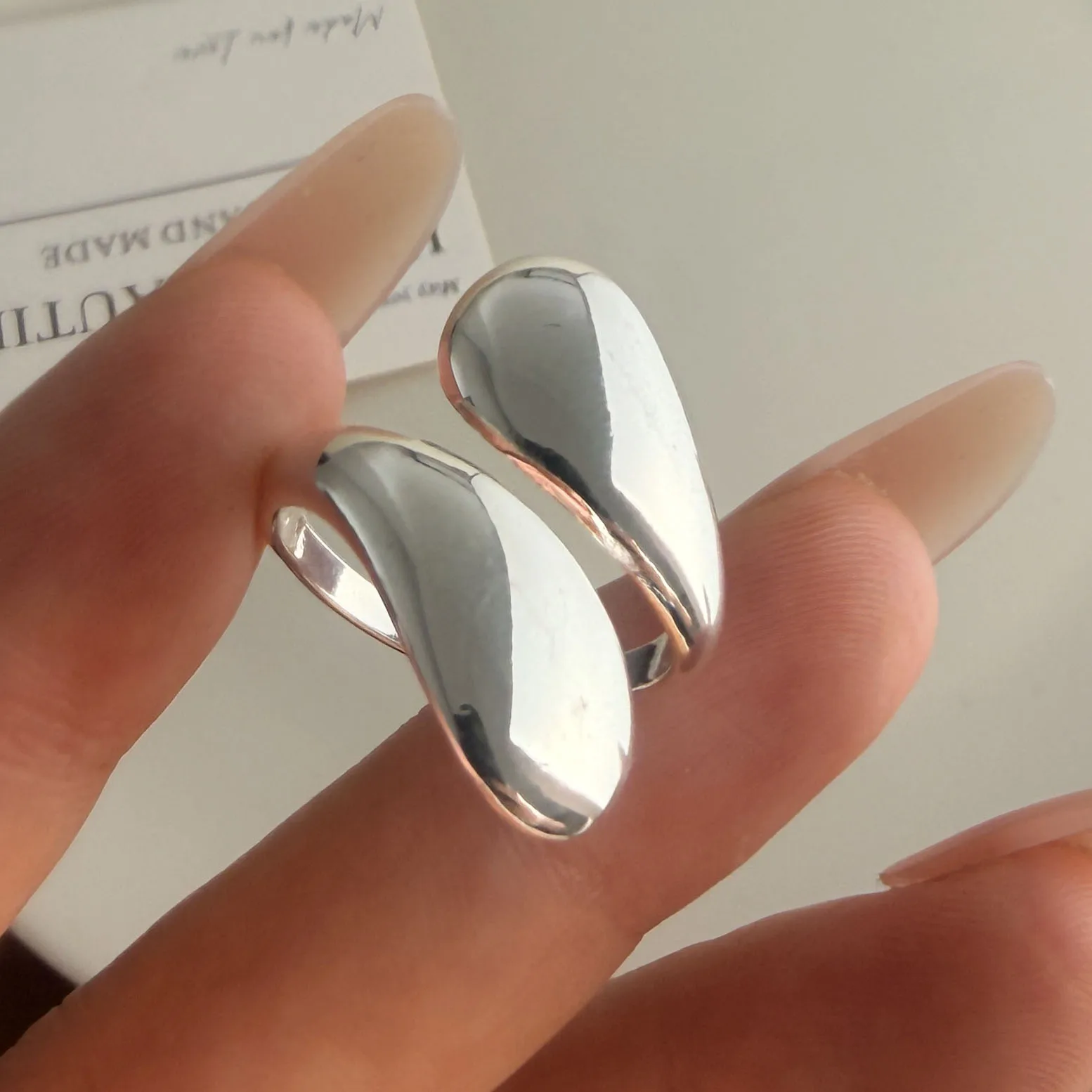 925 Sterling Silver Rings For Women Vintage Handmade Adjustable Cross Line Ring Fashion Band Female Bijoux Gift