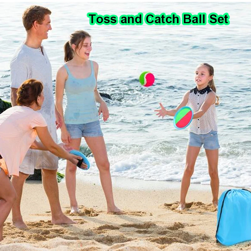 Outdoor Sport Toys Plastic Beach Racket Catch Paddle Outside Game Toss and Catch Velcro-s Ball Perfect Beach Playground Sets