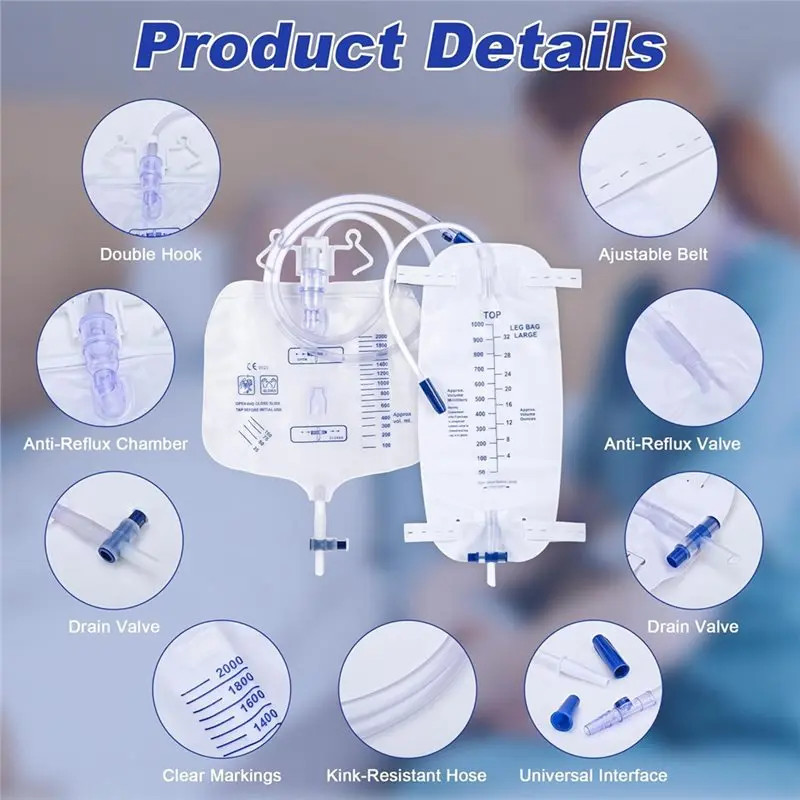 

【FLASH-SALE!】1000Ml Urinary Leg Bags External Condom Catheter For Men Bladder Control Devices