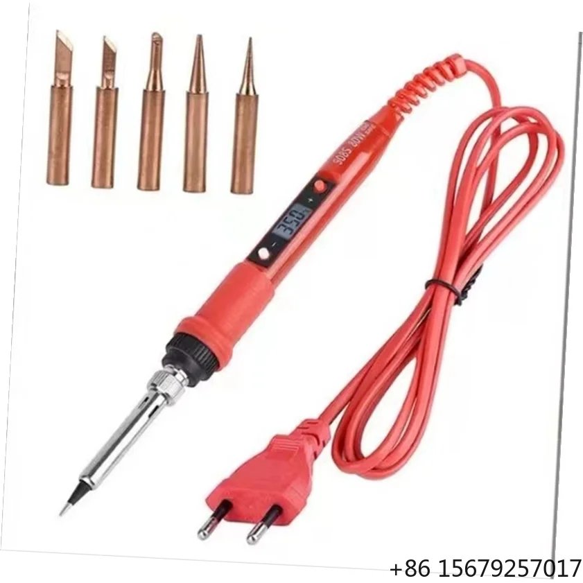 110V 220V 80W LCD Soldering iron kit adjustable temperature solder welding tools Ceramic heater soldering tips 15kind copper tip