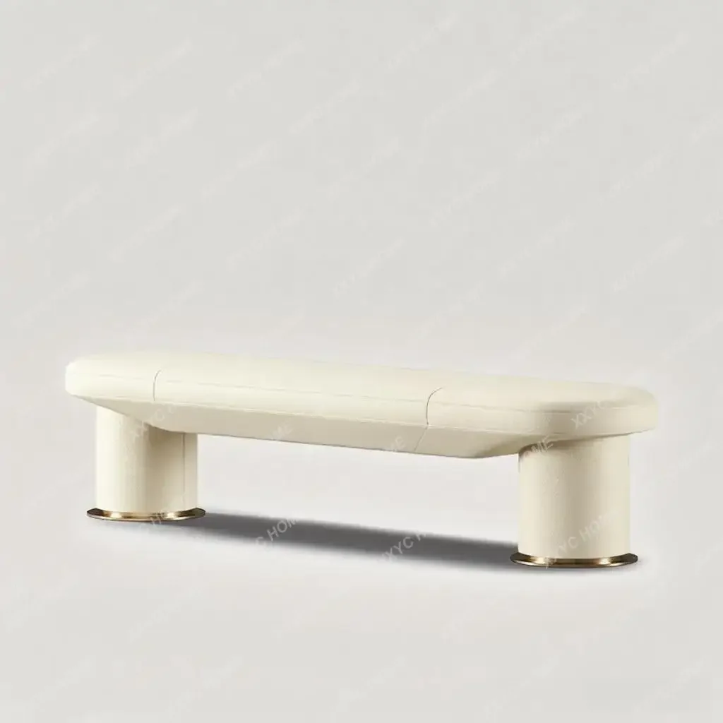 Large and small apartment household leather sofa stool wearing shoes long strip bedside stool