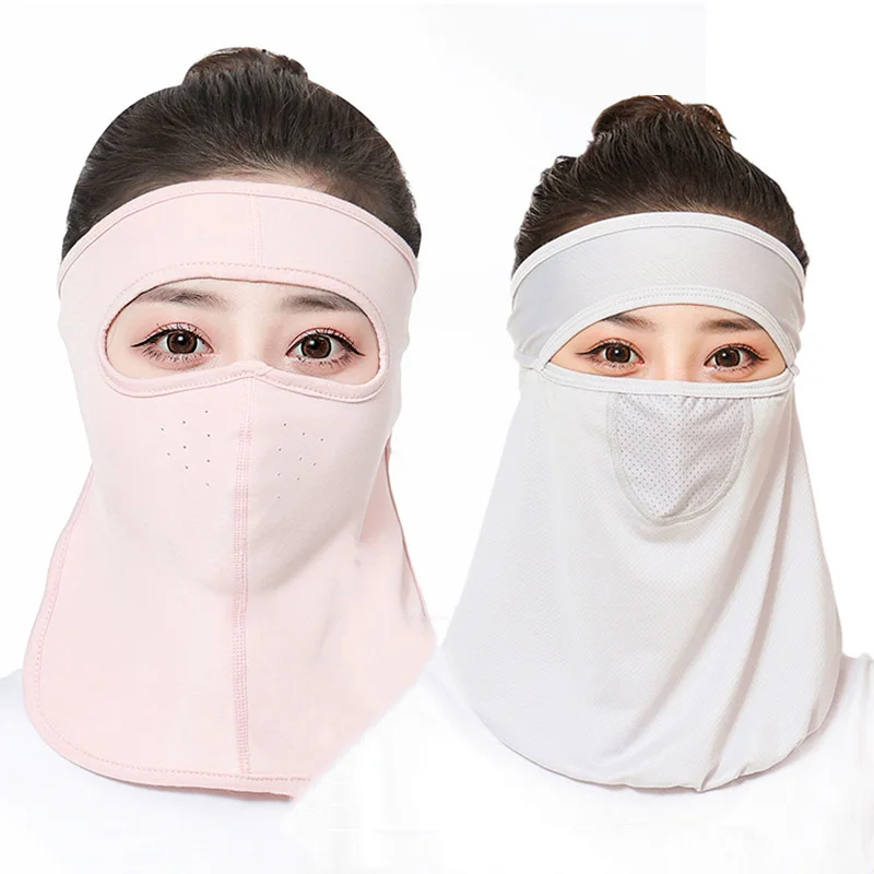 Summer Ice Silk Sunscreen Mask Full Face Sun Protection Breathable Bandana Outdoor Hiking Hunting Cycling Running Tube Scarf