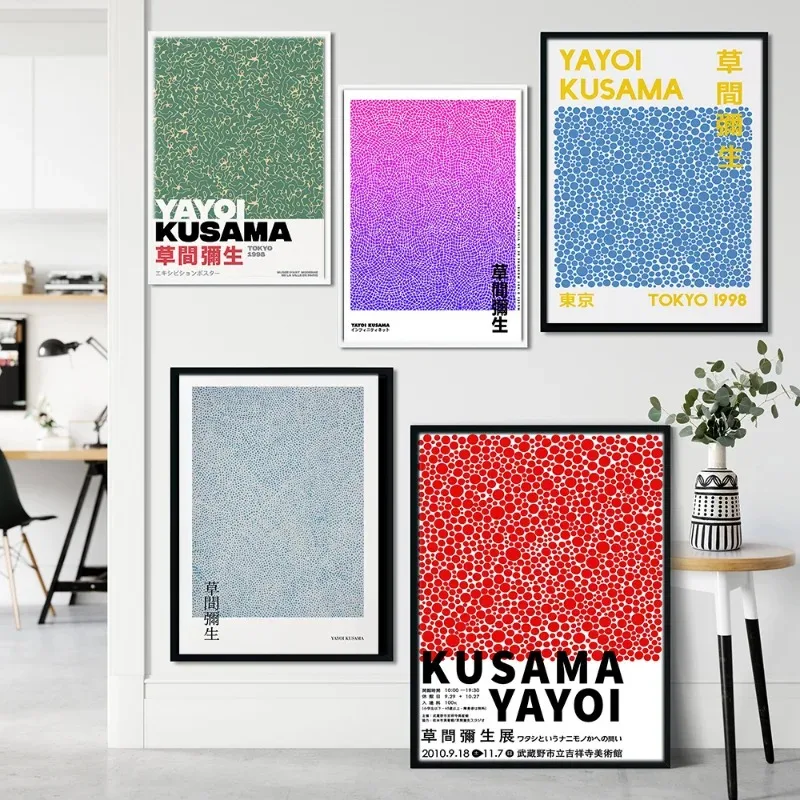 Yayoi Kusama Art Exhibition Poster and Prints Gallery Wall Art Picture Museum Canvas Painting Modern Living Room Home Decoration
