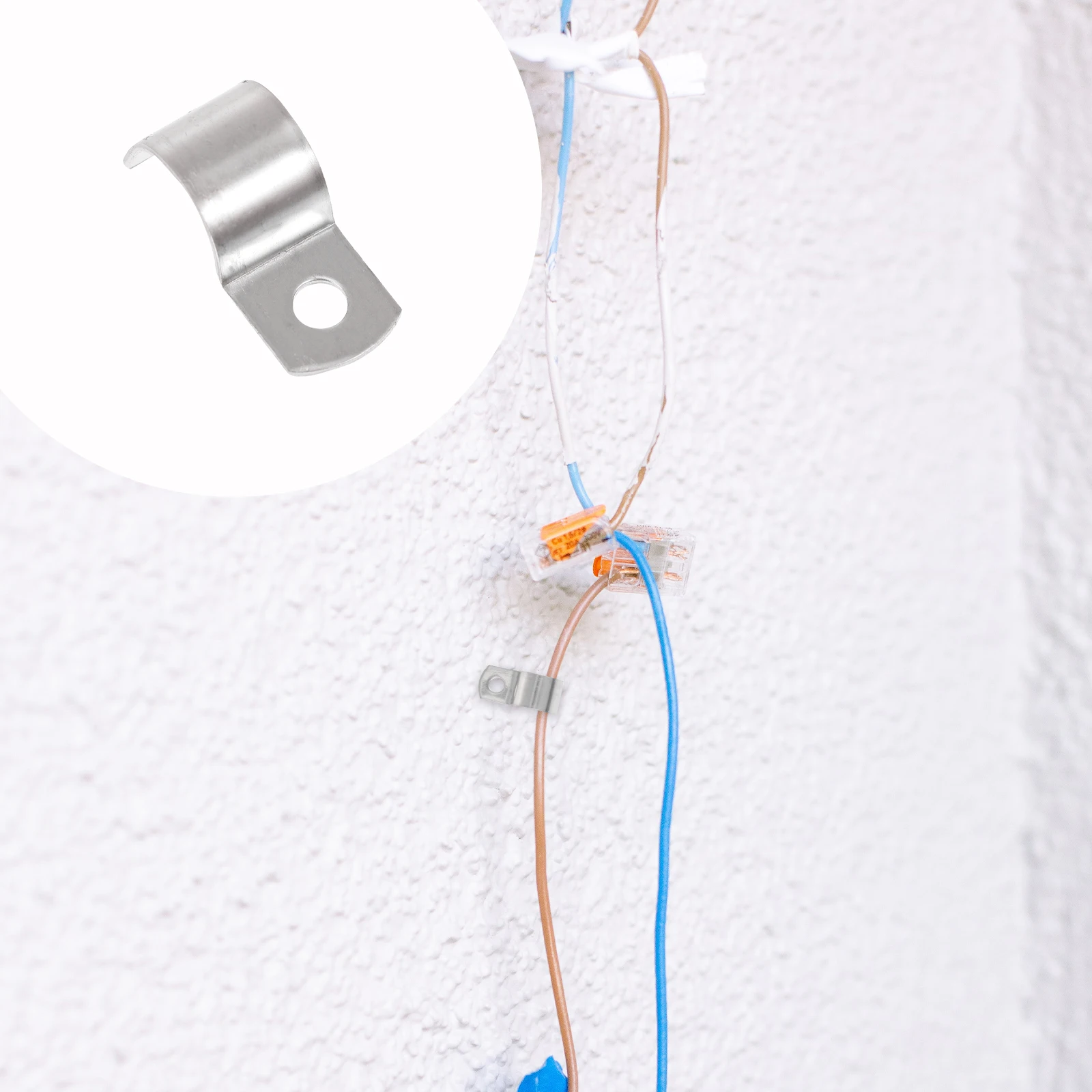 

100pcs Cable Management Fixator Wire Organizer Clips for Cords 9-10mm Galvanized Iron Durable Simple Installation