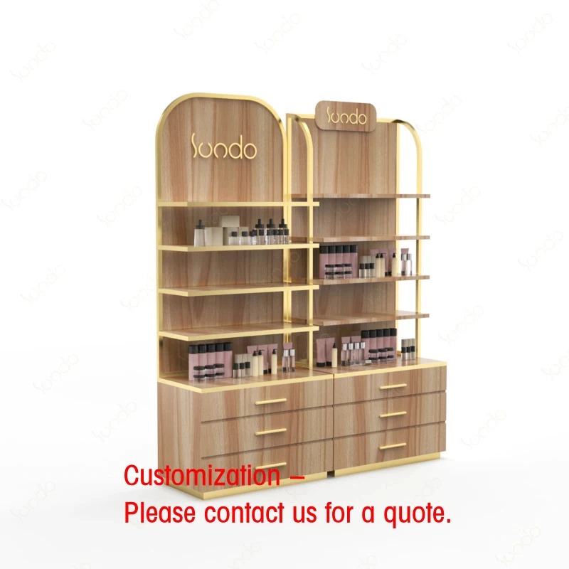 

custom.SUNDO Custom Made Vintage Perfume Counter Wood Mascara showcase Classical Cosmetic Display Cabinet
