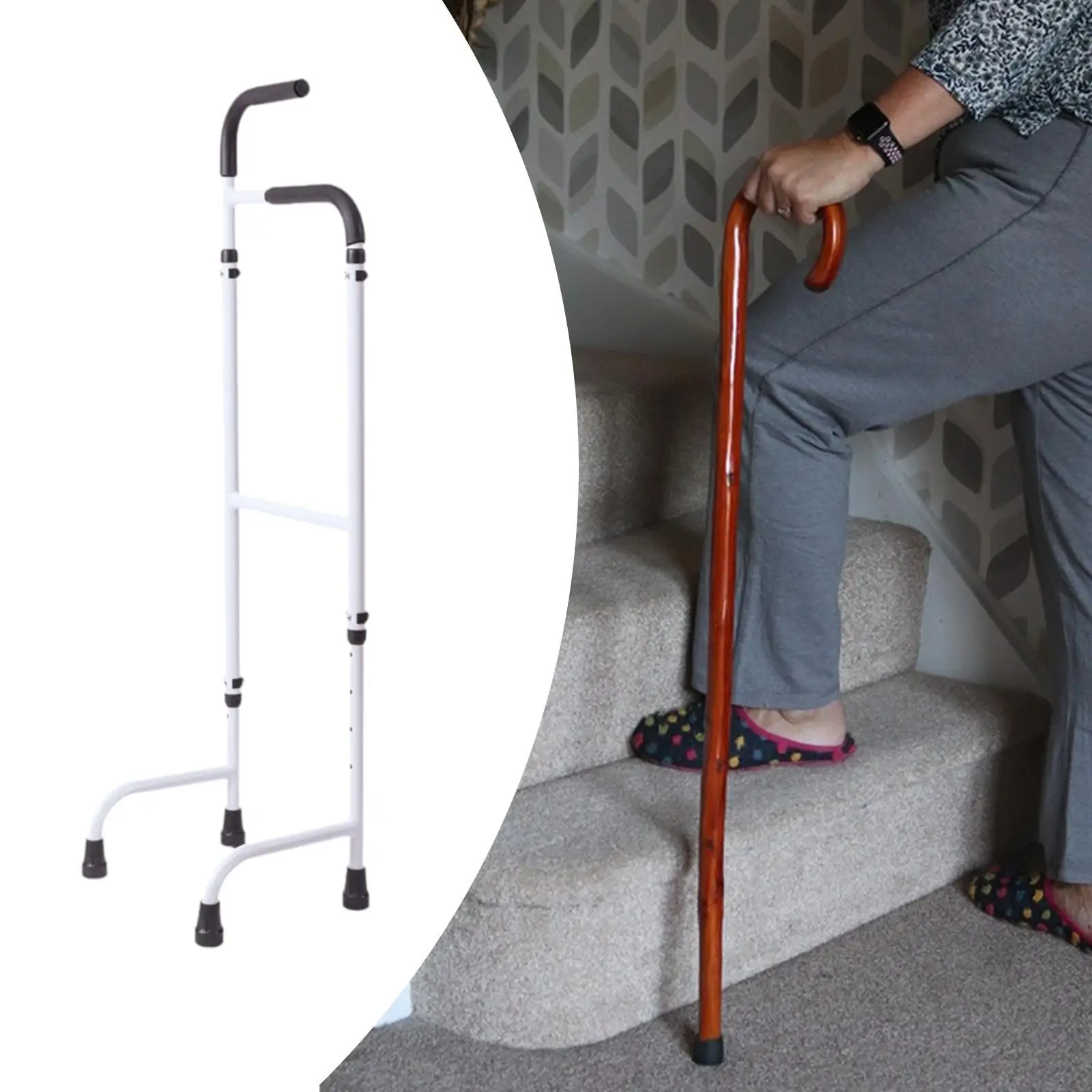 

Трость для помощи при лестнице для пожилых людей, выдвижная эргономичная ручка из алюминиевого сплава, помощь для ходьбы в помещении, поддержка мобильности