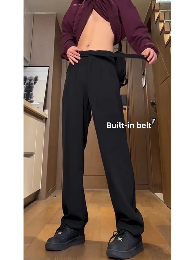 

Мужские брюки Naples с высокой талией, свободного кроя, широкие, повседневные, весенние, прямые, модные, молодежные, дышащие, длинные