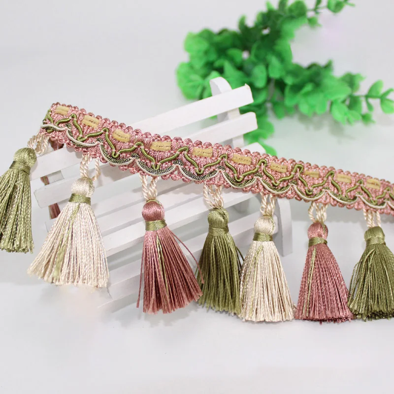 11.5 Meter Exquisite Curtain Lace Tassel Fringe Upholstery Ribbon Trim DIY Drapery Curtain Sofa Tablecloth Decor  Accessories