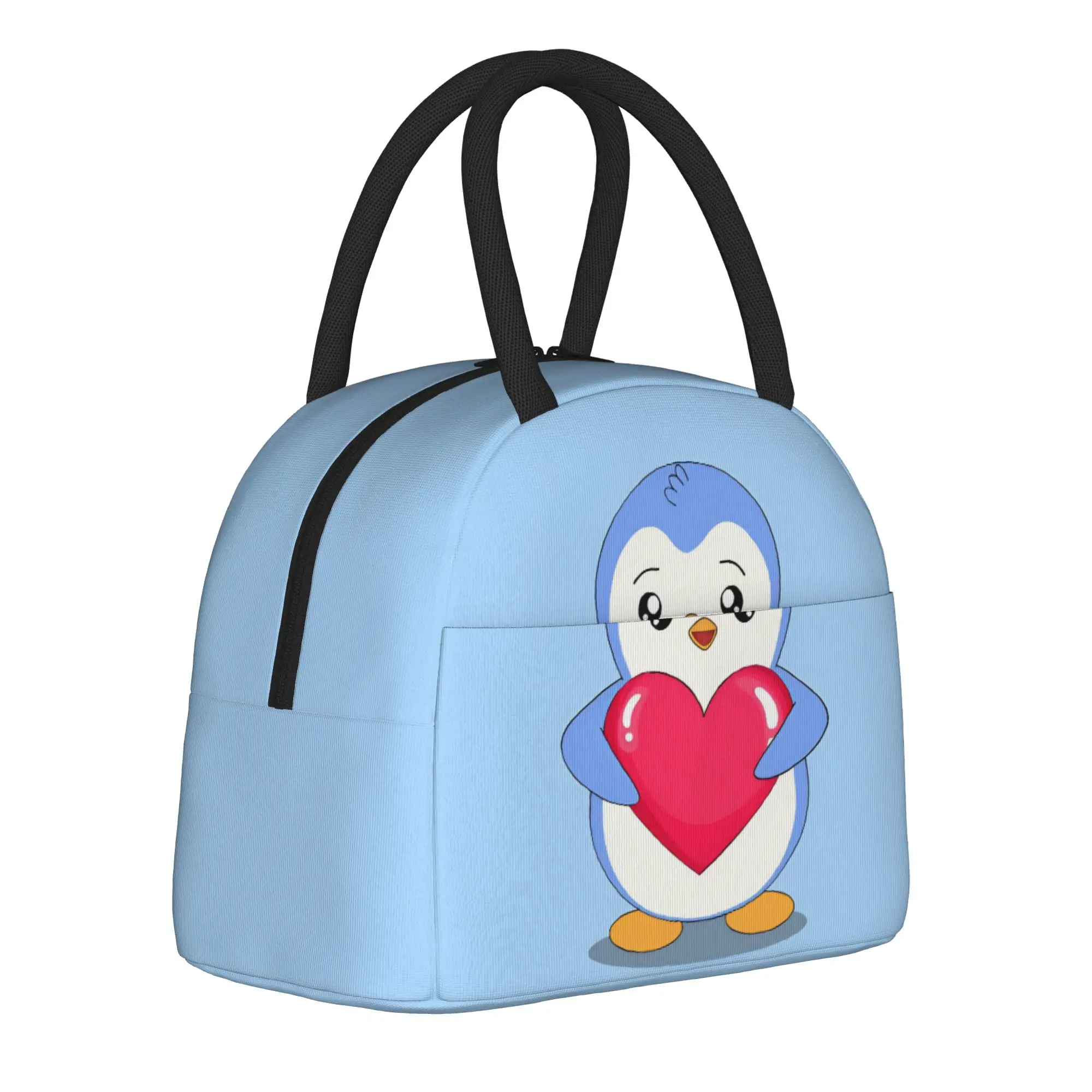 P-Pudgy Penguin Insulated Lunch Bags Large CUTE  Lunch Container Cooler Bag Tote Lunch Box College  Travel Bento Pouch