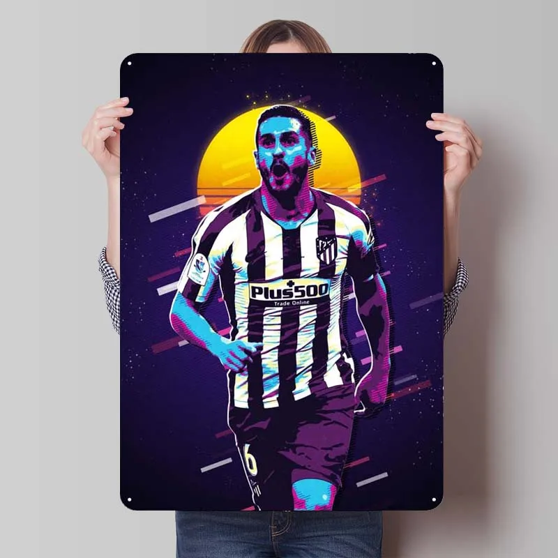 Металлический знак для футбола Koke, спортивный плакат, Настенный декор для гостиной, Декор, Мужская Жестяная Табличка, табличка для настенного искусства, украшение для кофе, бара