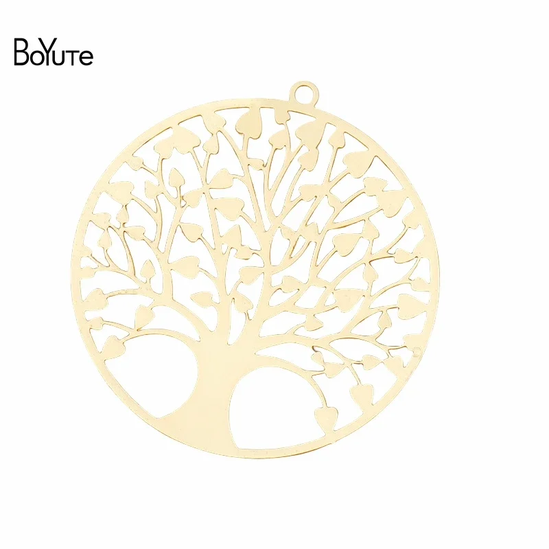 BoYuTe-Colgante de árbol de corazón de filigrana, materiales de fabricación de joyas Diy, 30MM, 20 unidades por lote