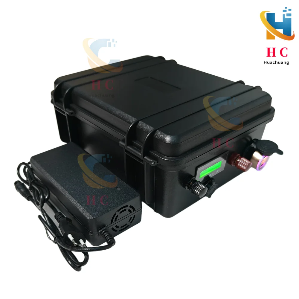 Waterproof Lifepo4 24V 50Ah 60Ah 80Ah 100Ah 120Ah 150Ah 200Ah lithium battery with BMS for trolling motor inverter +10A Charger