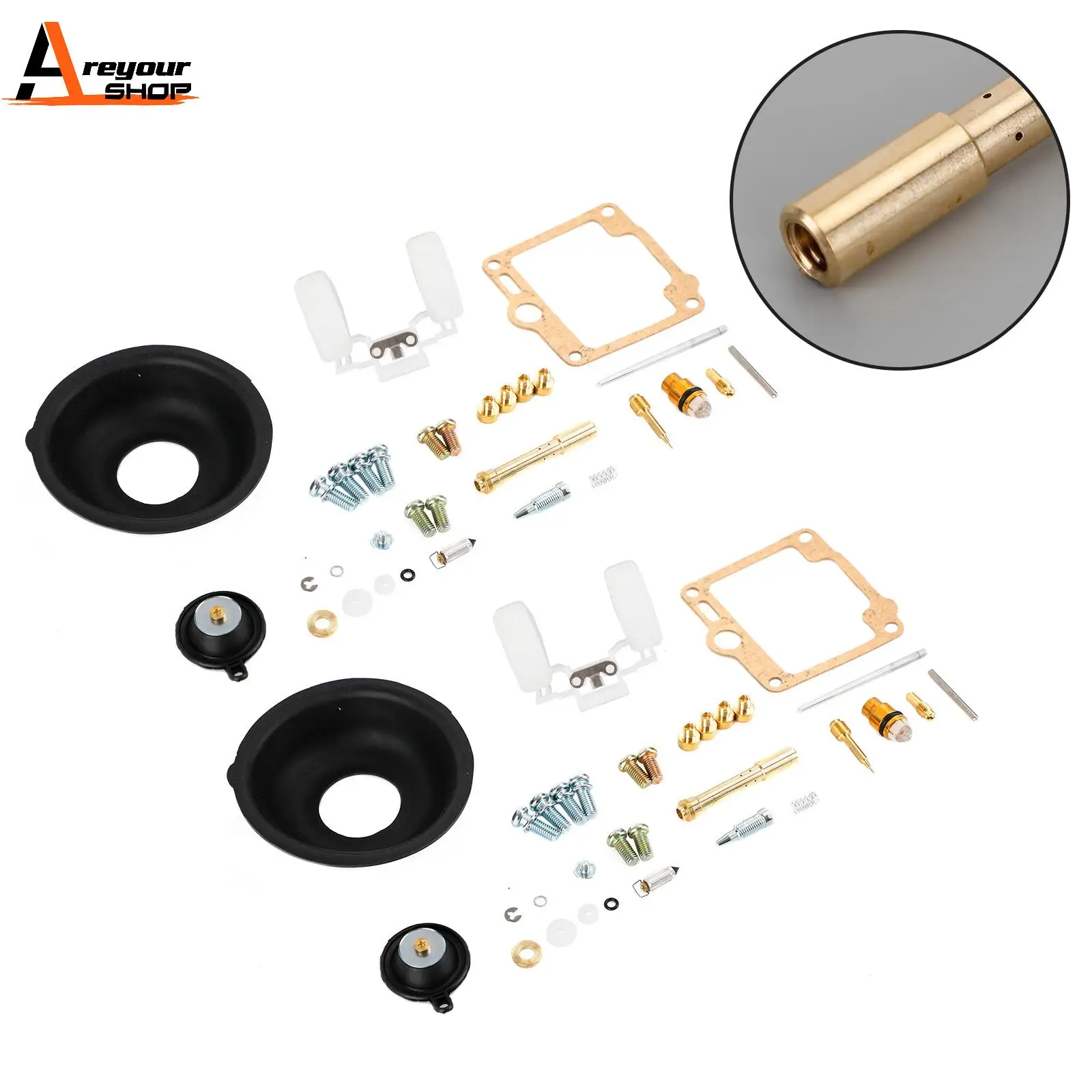 Areyourshop2X Carburetor Carb Rebuild Repair Kit fit for Yamaha Virago XV750 1988-1998 Motor Parts