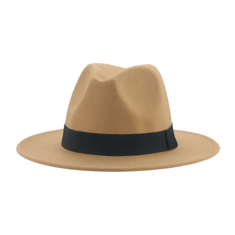 Hats for Women Fedora Women\'s Hat Camel Beige Ribbon Band Hats for Men Panama Formal Wedding Decorate Women Hat Sombreros De Sol