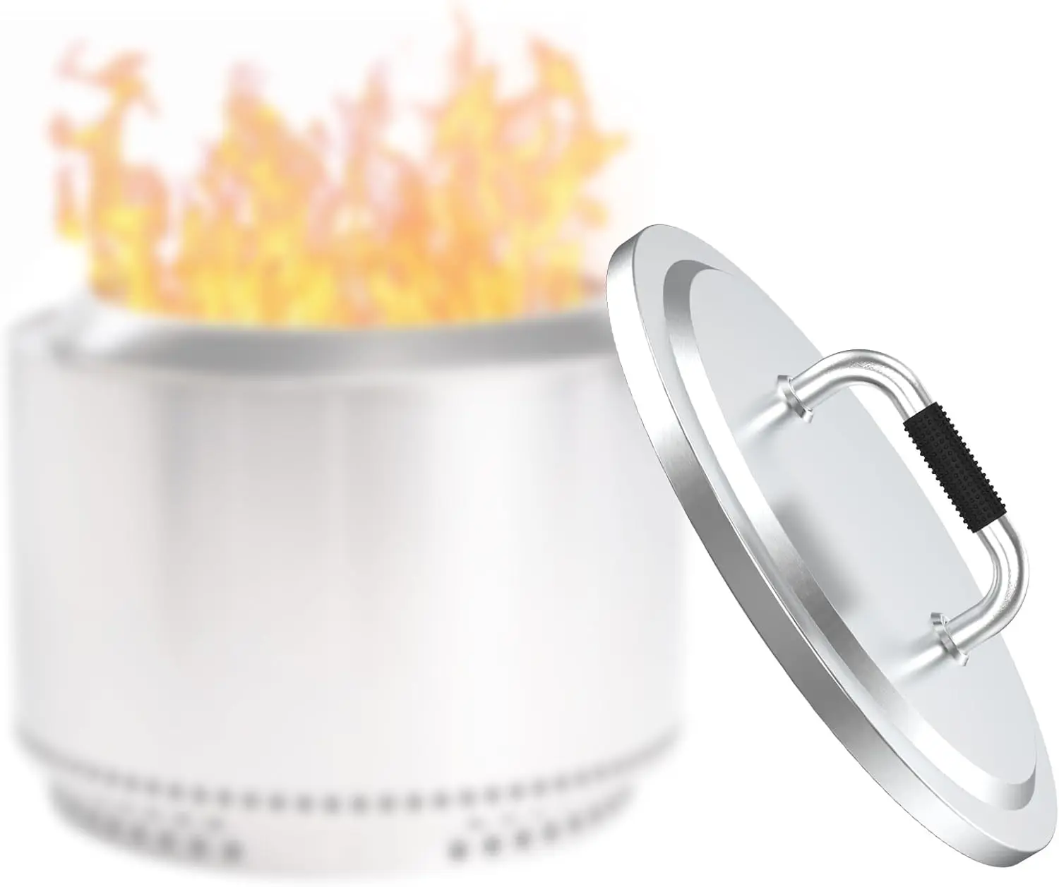 

Fire Pit Lid for Yukon, 27" Portable Fire Pit Cover with Heat Resistant Handle, 304 Stainless Steel