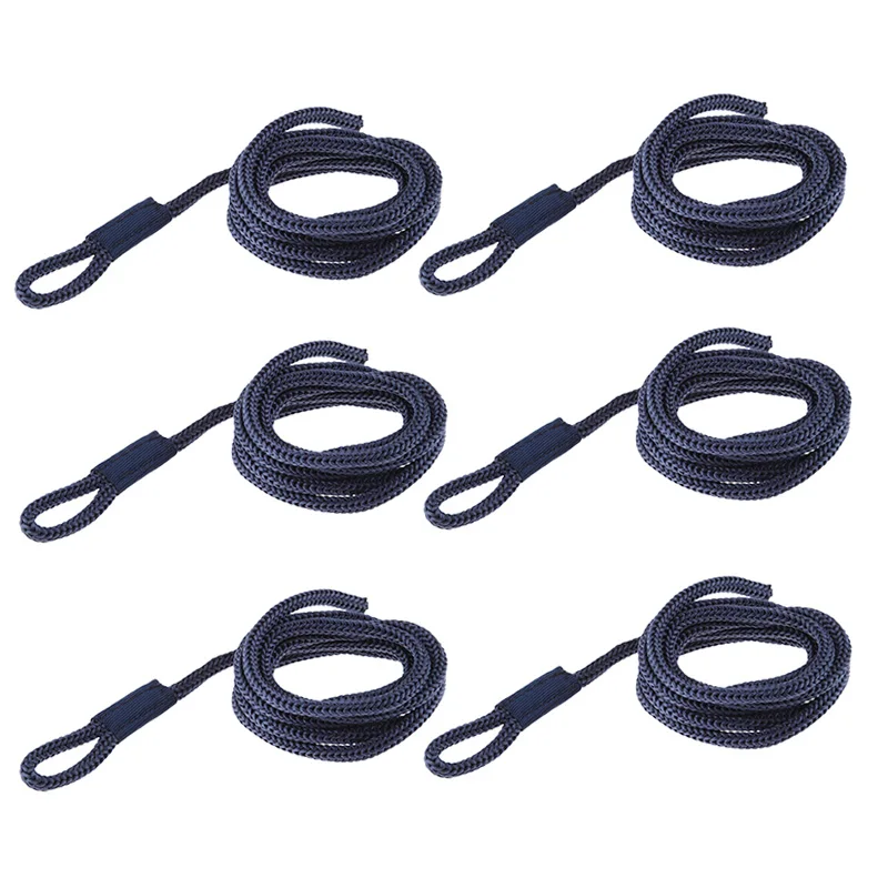 6pcs Boat Fender Lines Double Braided 6mm Thickness Bumper Fender Ropes Yacht Mooring Docking Ropes For Marine Speed Boat