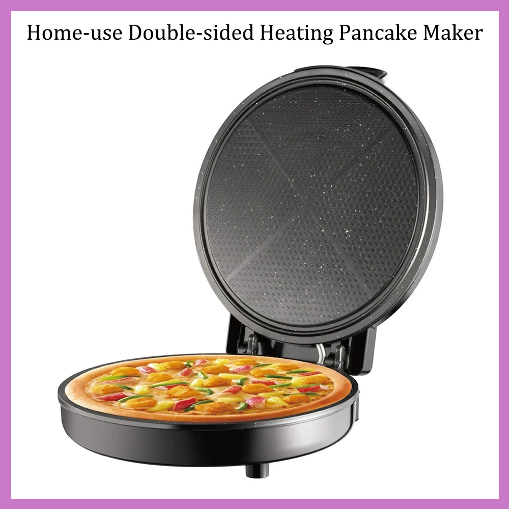 Electric Griddle For Home Use With Double-sided Heating For Pancakes And Crepes Deeper And Larger Pan Breakfast Maker