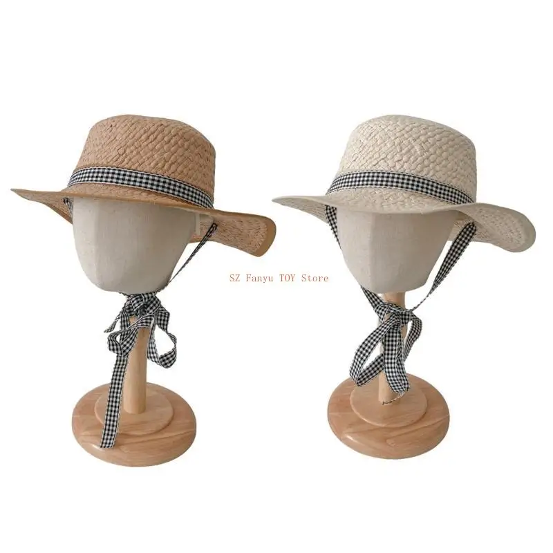 

96GC Breathable Floppy Caps Summer Straw Hat for Girl Sun Hat Toddlers Beach Hat