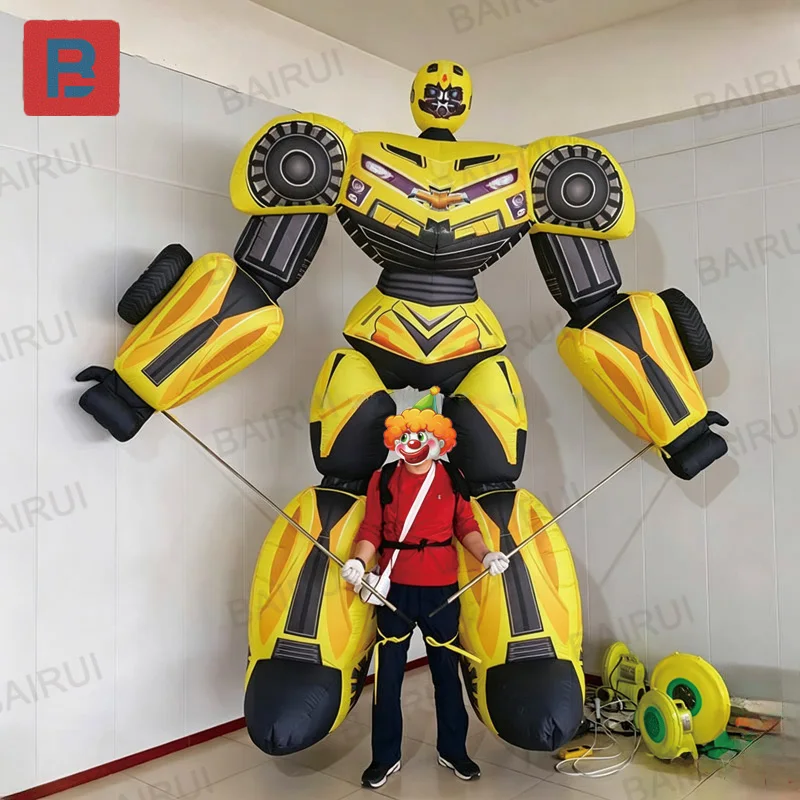 Inflatable robot, suitable for street performances, durable Oxford material with a fan attachment