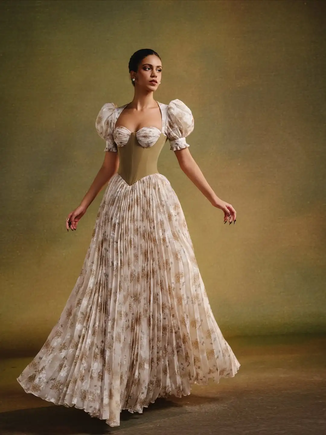 تصميم جديد أنيق على شكل قلب مشد هيكل السمكة فستان سهرة على شكل حرف A فريد من نوعه مطوي ثنيات للحفلات الراقصة الرسمية