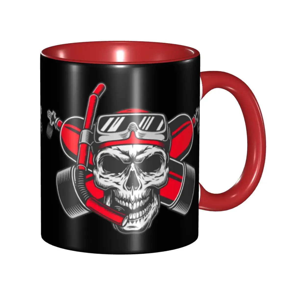 DIY Dive Diver Scuba Diving Skull Ceramic Mug Customized Coffee Cup Creative Present