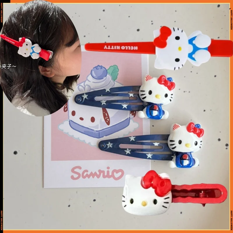 Sanrio Hello Kitty fermaglio per capelli Cartoon Anime Hairpin Lady Bangs Side Barrette strumenti per il trucco ragazze copricapo accessori per