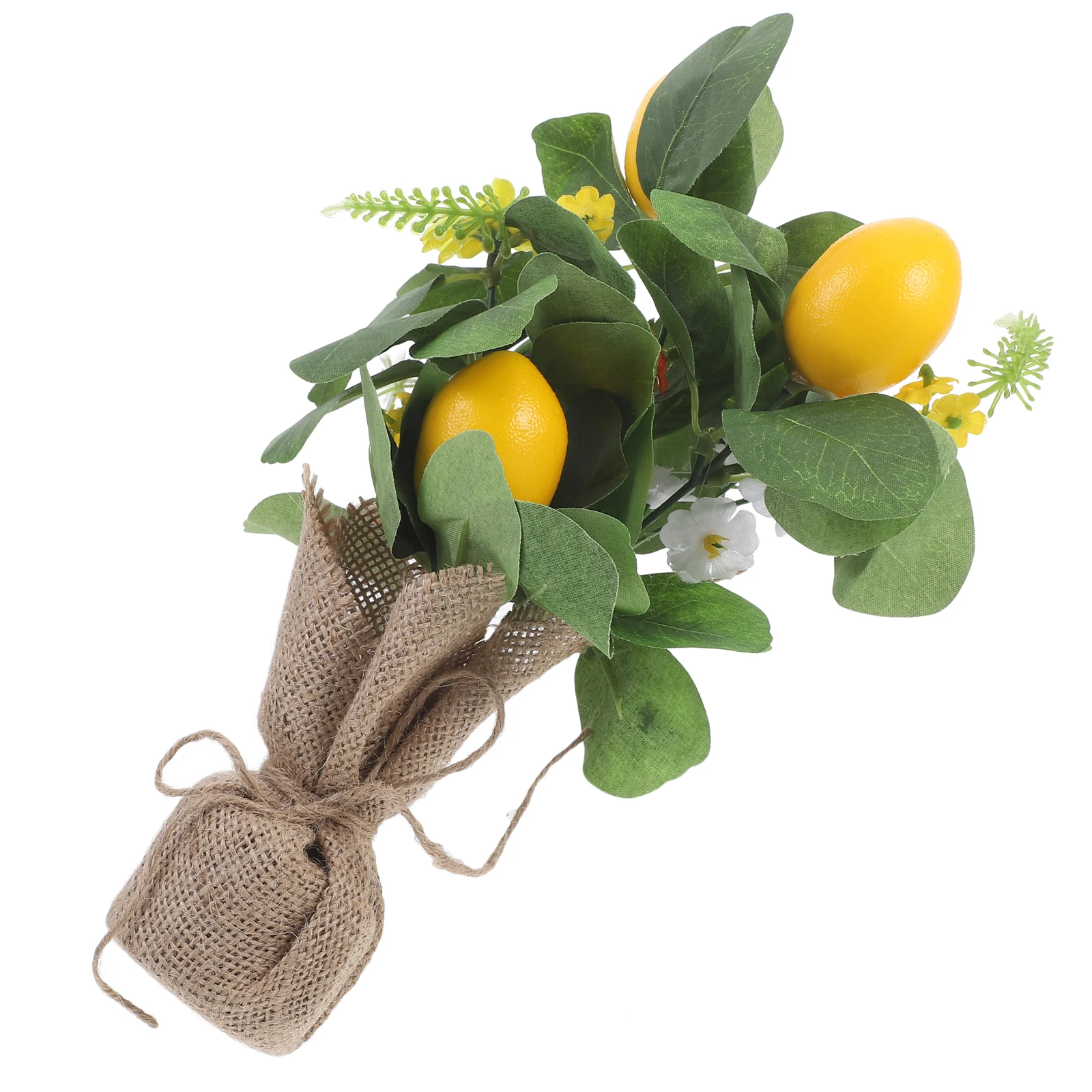 

Simulated Lemon Tree Decoration Artificial Lemon Stem Faux Fruit Branches Indoor Green Plant Mini Size A10141
