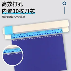 30 Holes Puncher Sliding A4 Paper Punch Portable Manual Holes Punch Aid Heavy Duty Hole Puncher For Scrapbooks Paper