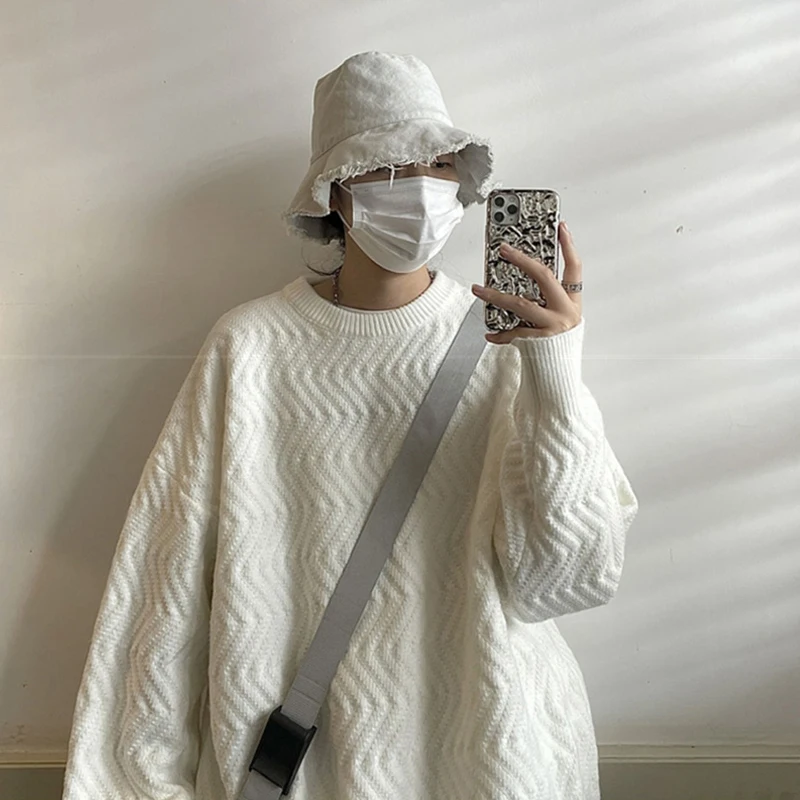 الخريف Y2K خمر الجاكار البلوزات للرجل شارع العليا موضة الجمالية محبوك البلوفرات محكم تريكو جيرسي hombre