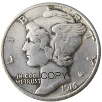 US 1916 P/S/D Mercury Silver Plated Copy Coin