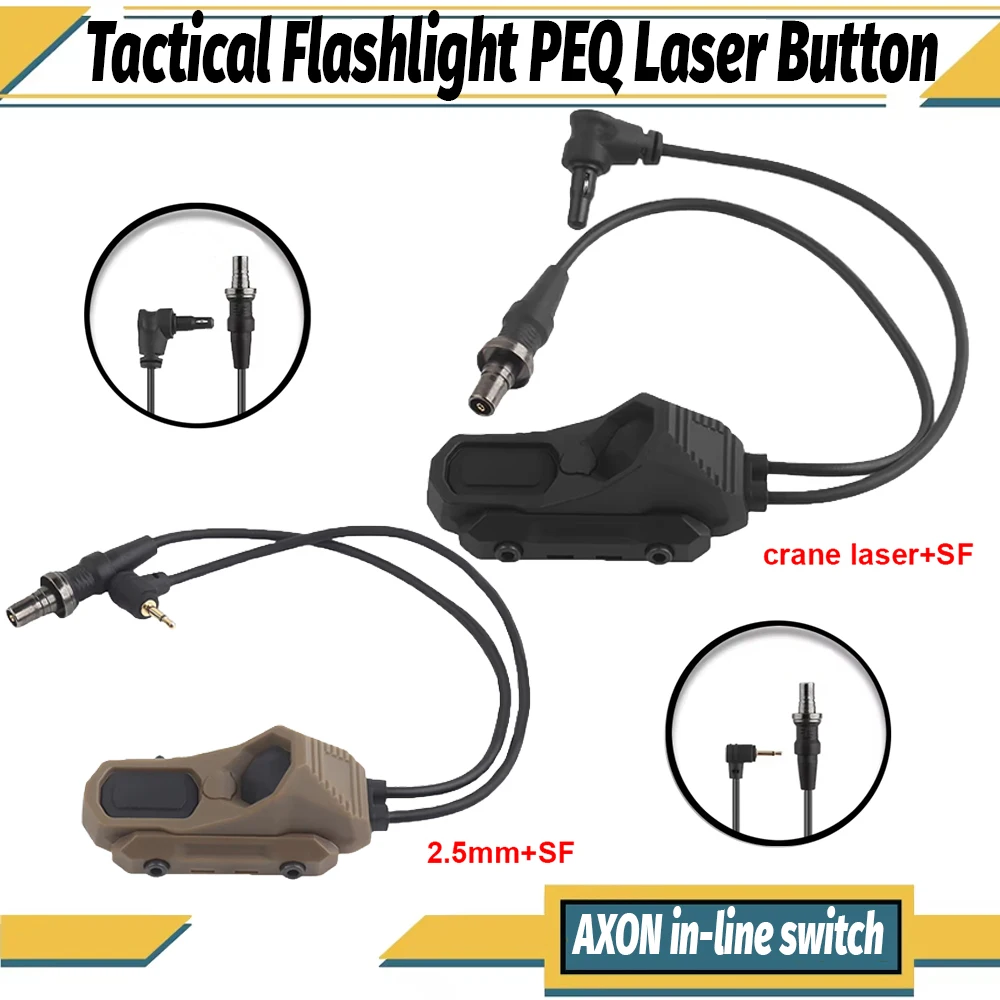 Taktische AXON Remote In-Line Dual Funktion Druckschalter Taschenlampe PEQ NGAL Laser Pushbutton SF/2.5///Kran Stecker