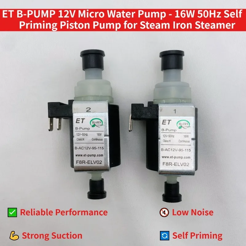 

ET B-PUMP Mini Electromagnetic Pump AC12V 50Hz 16W - Self Priming Piston Pump for Steam Iron Garment Steamer