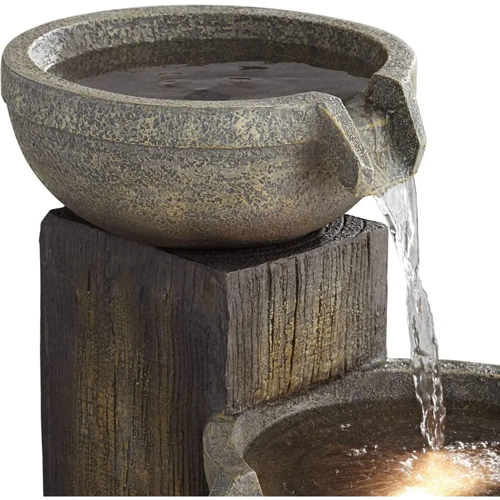 Four Tier Rustic Outdoor Floor Water Fountain 40 1/2