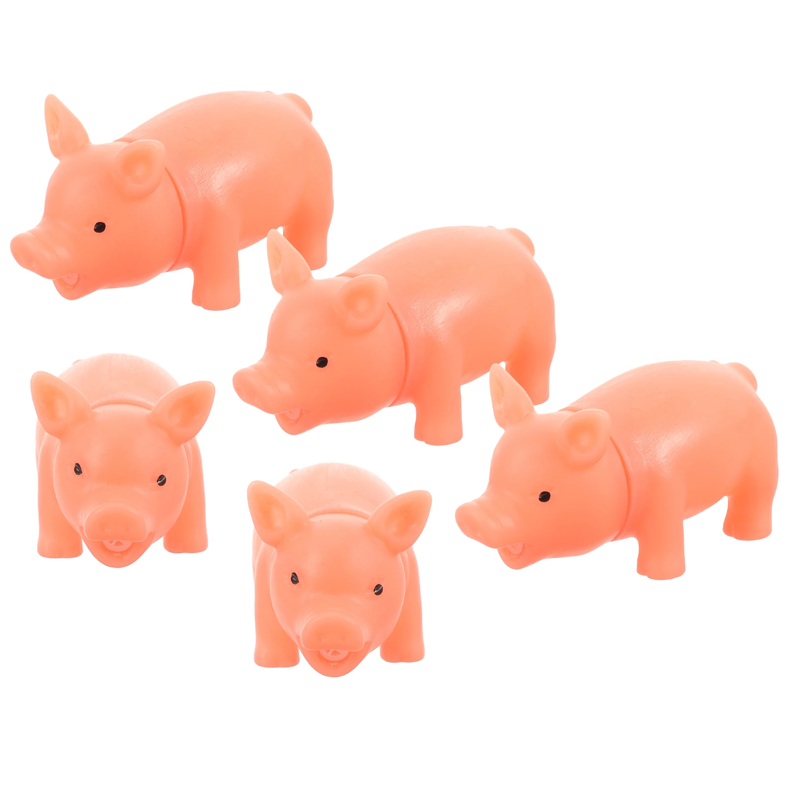 5 قطع من دمى الخنازير البلاستيكية الصغيرة القابلة للضغط لتخفيف التوتر والقلق للأطفال والكبار