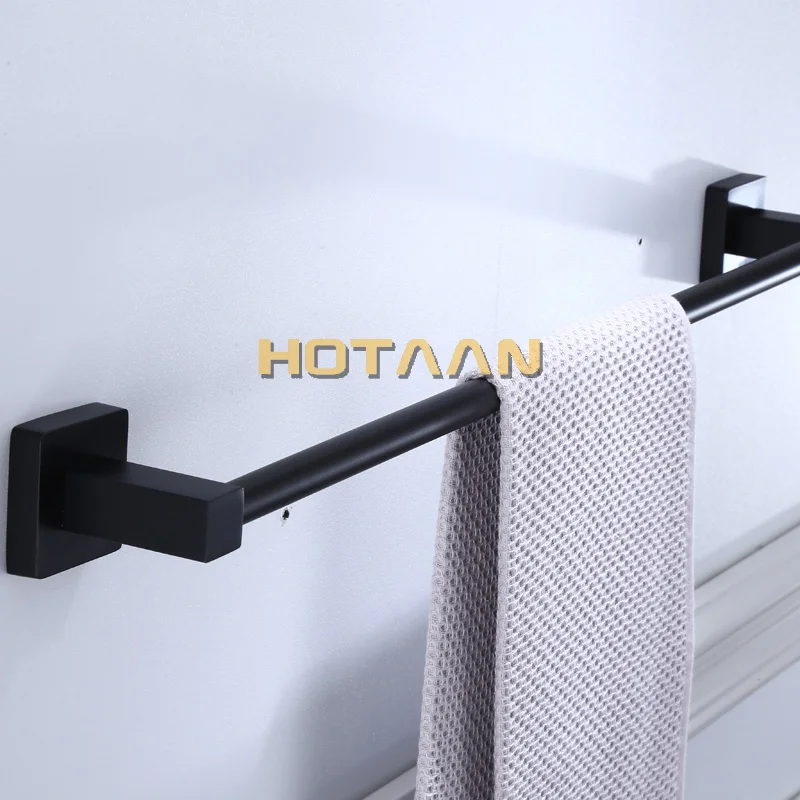 .  Matte Black Finish Stainless Steel Bathroom Accessory Single Towel Bar Towel Rail Towel Holder 30/40/45/50/60cm