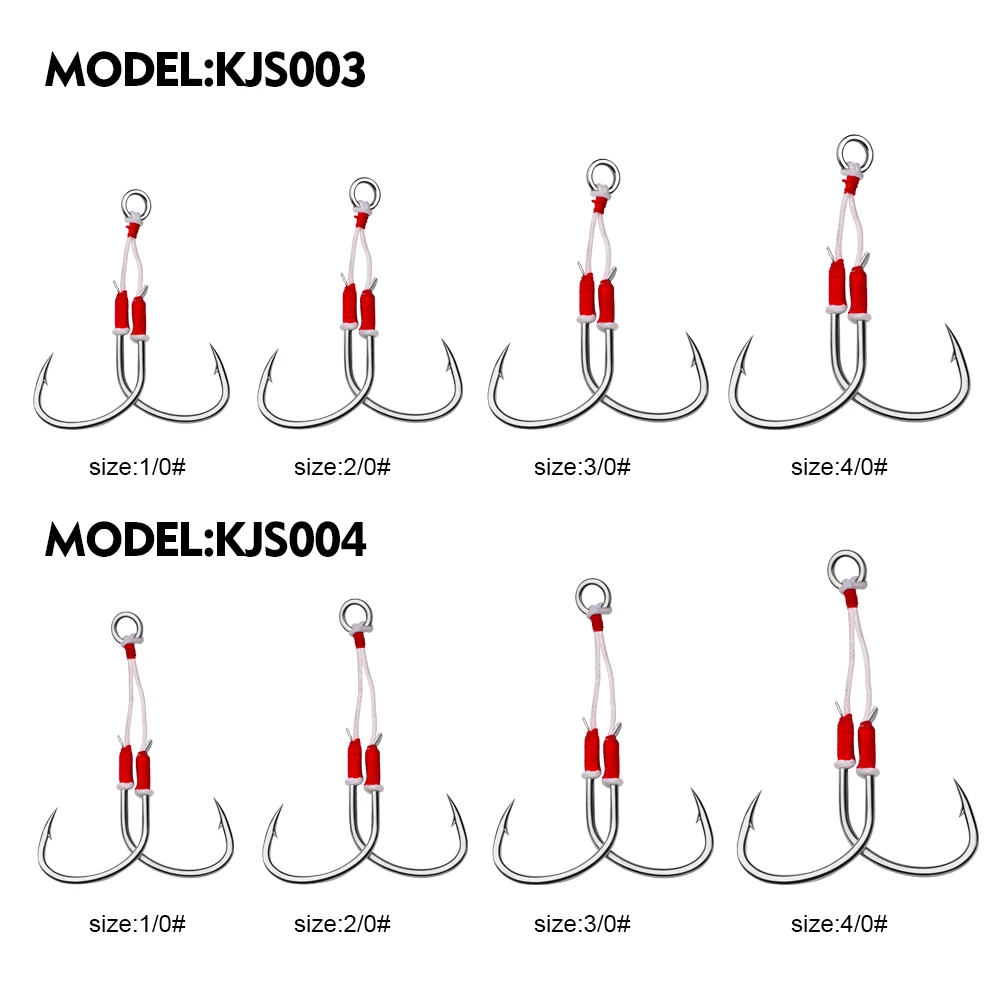 PROBEROS 2pcs Jigging Double Fishing Assist Hooks - High-Carbon Steel Hooks & Vertical Jigging Lures,Outdoor Fishing Accessories