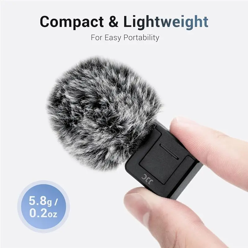 N05R JJC Cold Shoe Wind Muff for Sony ZV-E10 ZV-1 II/ZV1/ZVE1 Vlog Cameras, Furry Windshield with Cold Shoe Mount Adapter