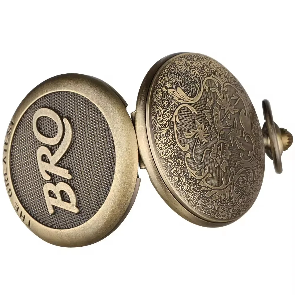 The Greatest Bro Men Steampunk Quartz Pocket Watch With Chain Gift for Birthday