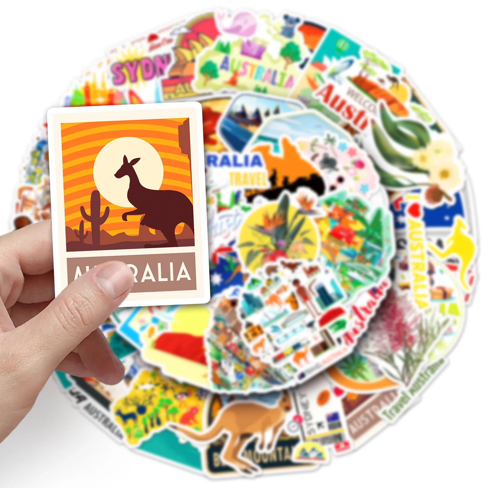 50Pcs Australia Themed Graffiti Stickers Outdoor Travel Sydney Landmark Stickers for Luggage Laptop Phone Case Waterproof Decals