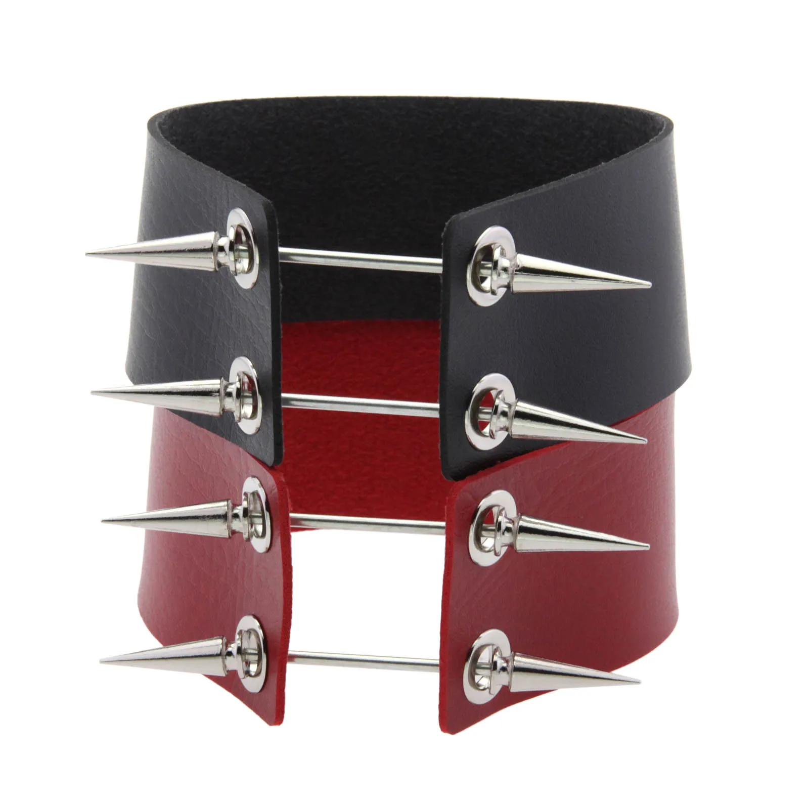 Punk Harajuku Personality Rock and roll Trend Sweet and cool Long pointed nail Multicolored Leather Stainless steel Collar