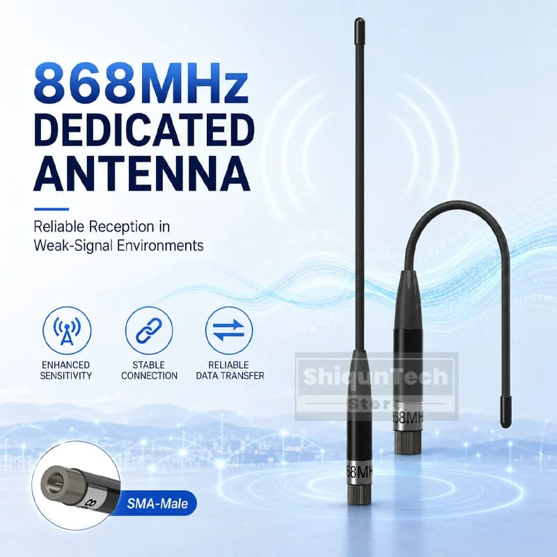 868MHz LoRa Soft Whip Antenna SMA Male Connector High Gain 10dBi RF Antenna Suitable For LoRaWAN gateways wireless sensors 1/2PC view 2
