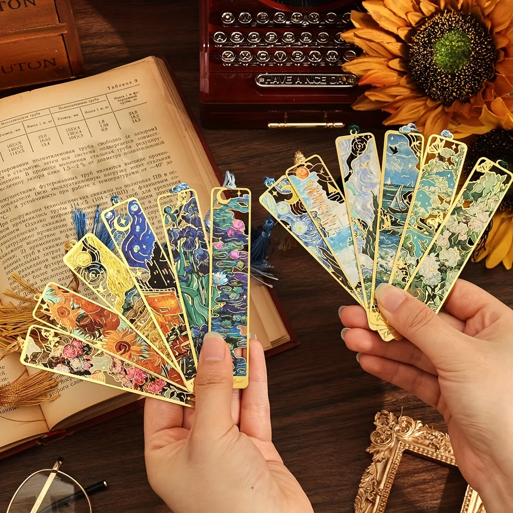 Retro Oil Painting Metal Bookm - đánh giá và giá Resin Art Bookmark