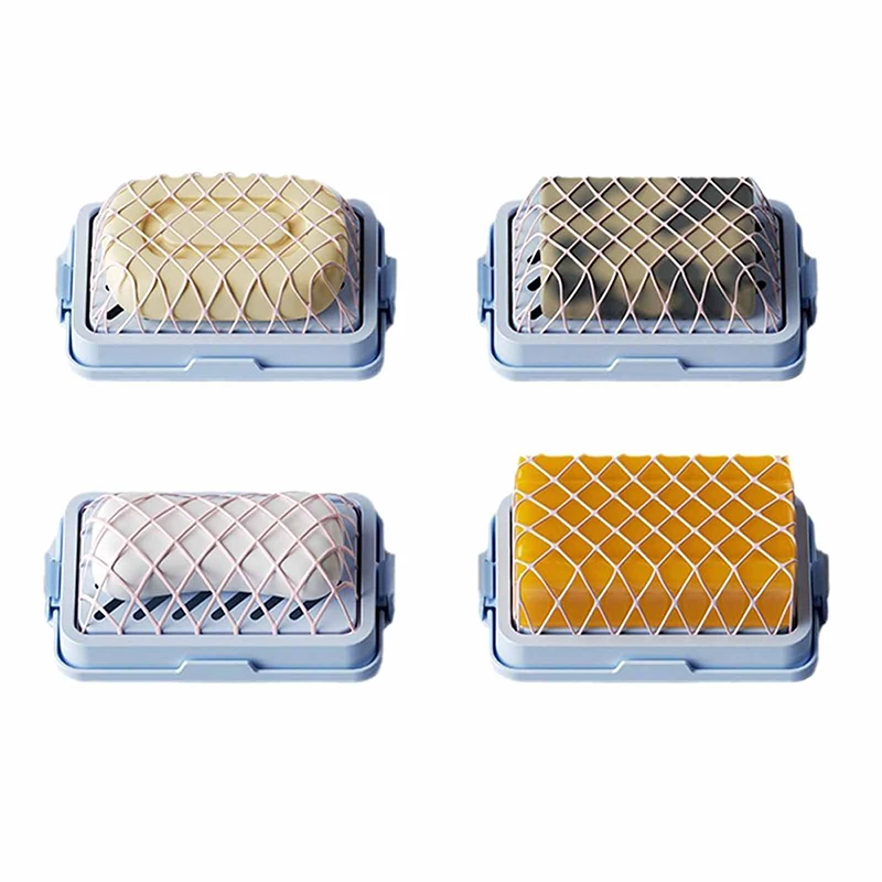 1Pc Multifunctional Soap Box High Elasticity Mesh Hand-free Lathering Soap Box Household Bathroom Soap Box Storage Rack