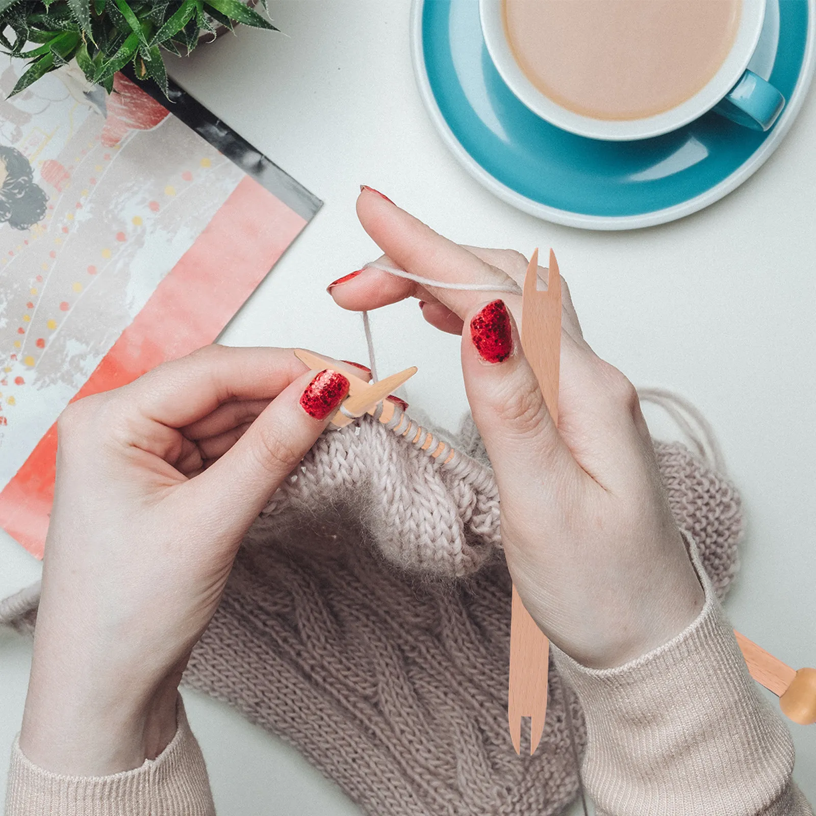 

Wooden Shuttle Large Size Weaving Stick Knitting Tool for Sweater Scarf Tapestry DIY Knitting Accessories Wooden Shuttle
