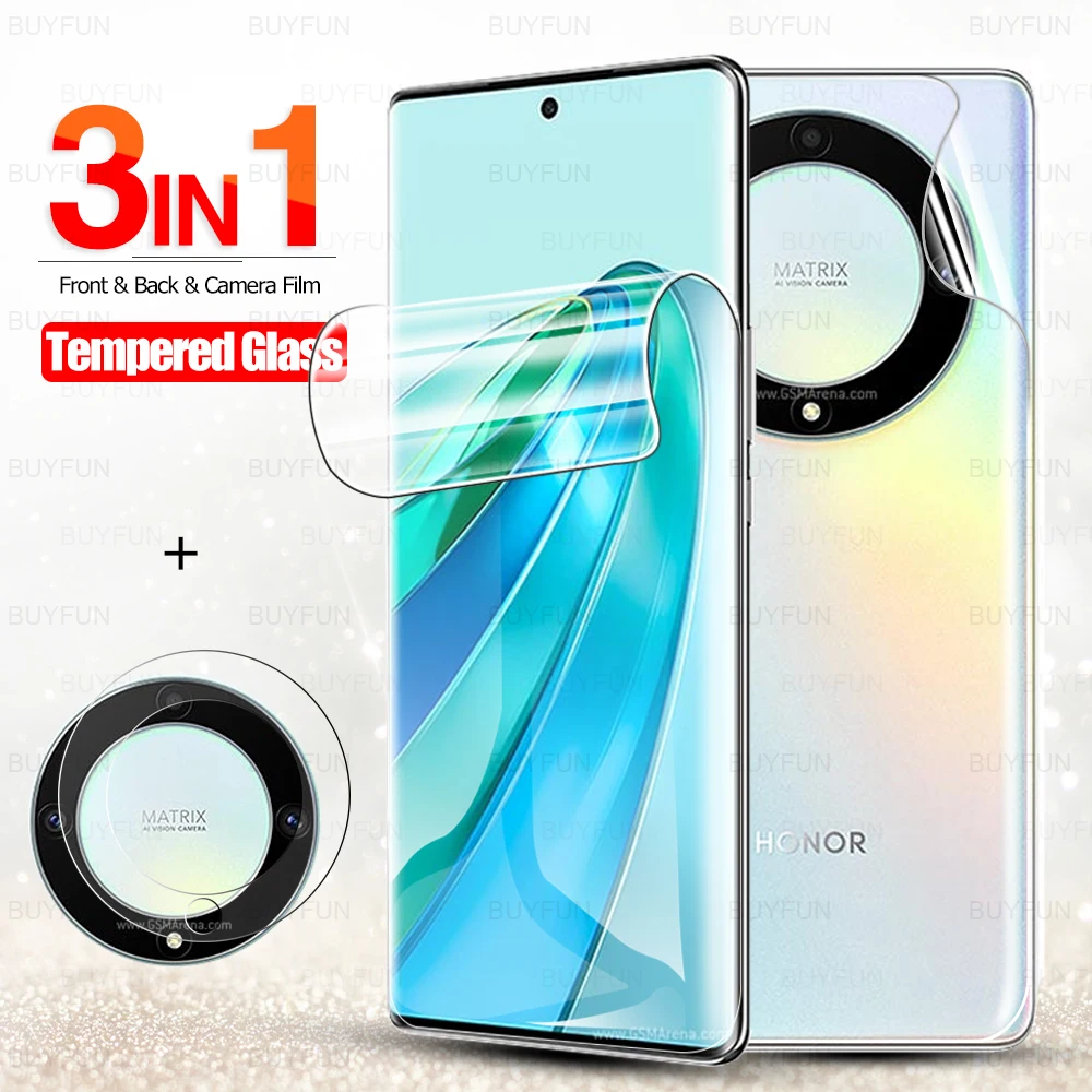 3in1 Front & Back Hydrogel Film For Huawei Honor X9a Camera Protector Honer a9x Honar x 9a honorX9a Lens Screen Safety Films