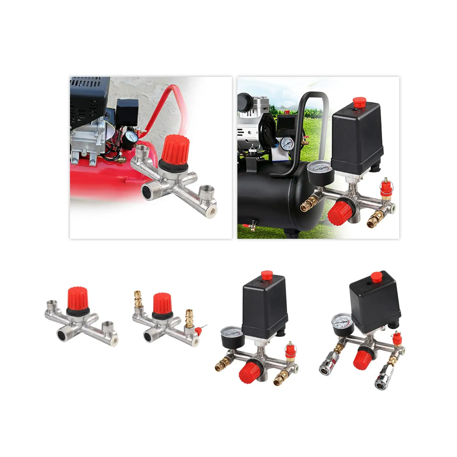 Air Compressor Pressure Regulator Voltage Regulation High Precision 90-120 PSI Durable Pressure Reducer Accessories Fittings