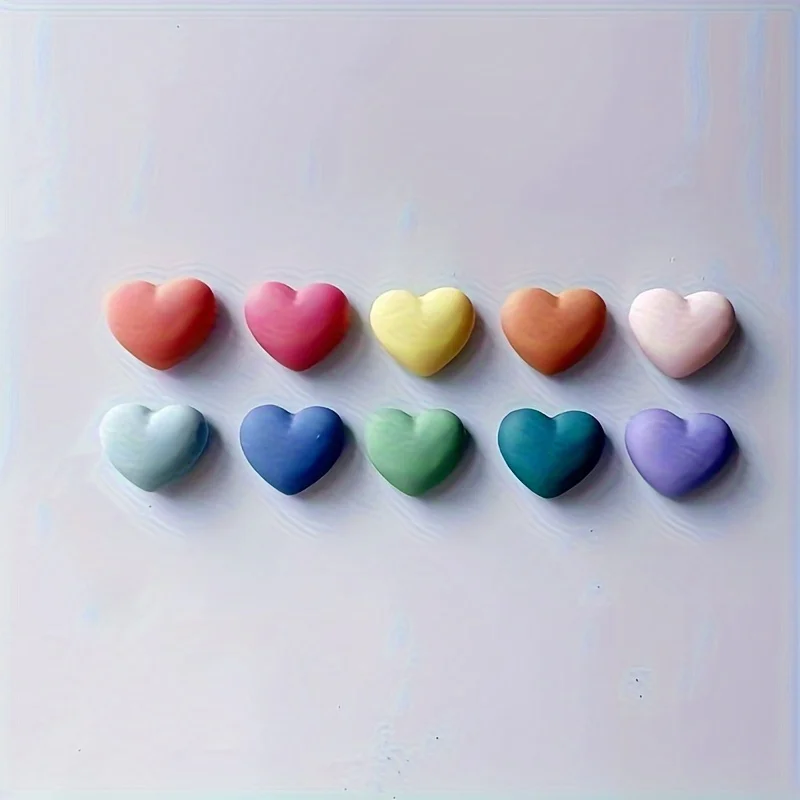 10pcs Valentine'S Day Heart-Shaped Refrigerator Magnets Set, Creative Magnetic Fridge Magnet Decorations, with Matte Finish